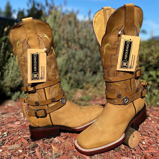 Yoali Tang Square Toe Cowgirl Boots